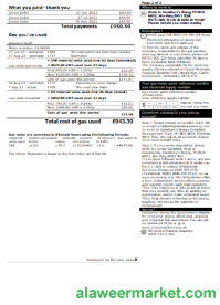 Sainsbury- Energy (British Gas) business utility bill, page 2. SCR
